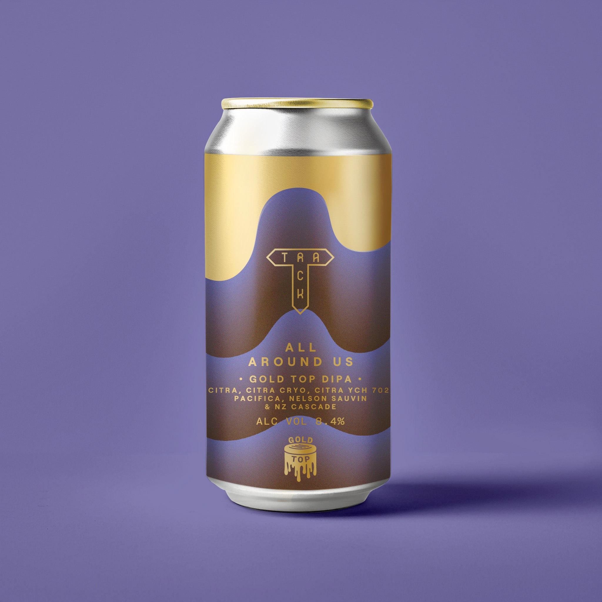 All Around Us | Gold Top DIPA w/ Citra, Citra 702, Citra Cryo, Pacifica, Nelson Sauvin & NZ Cascade | 8.4% | 440ml