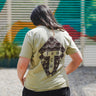 Track Logo & Shield Tee - Sage Green & Brown - Track Brewing Company Limited