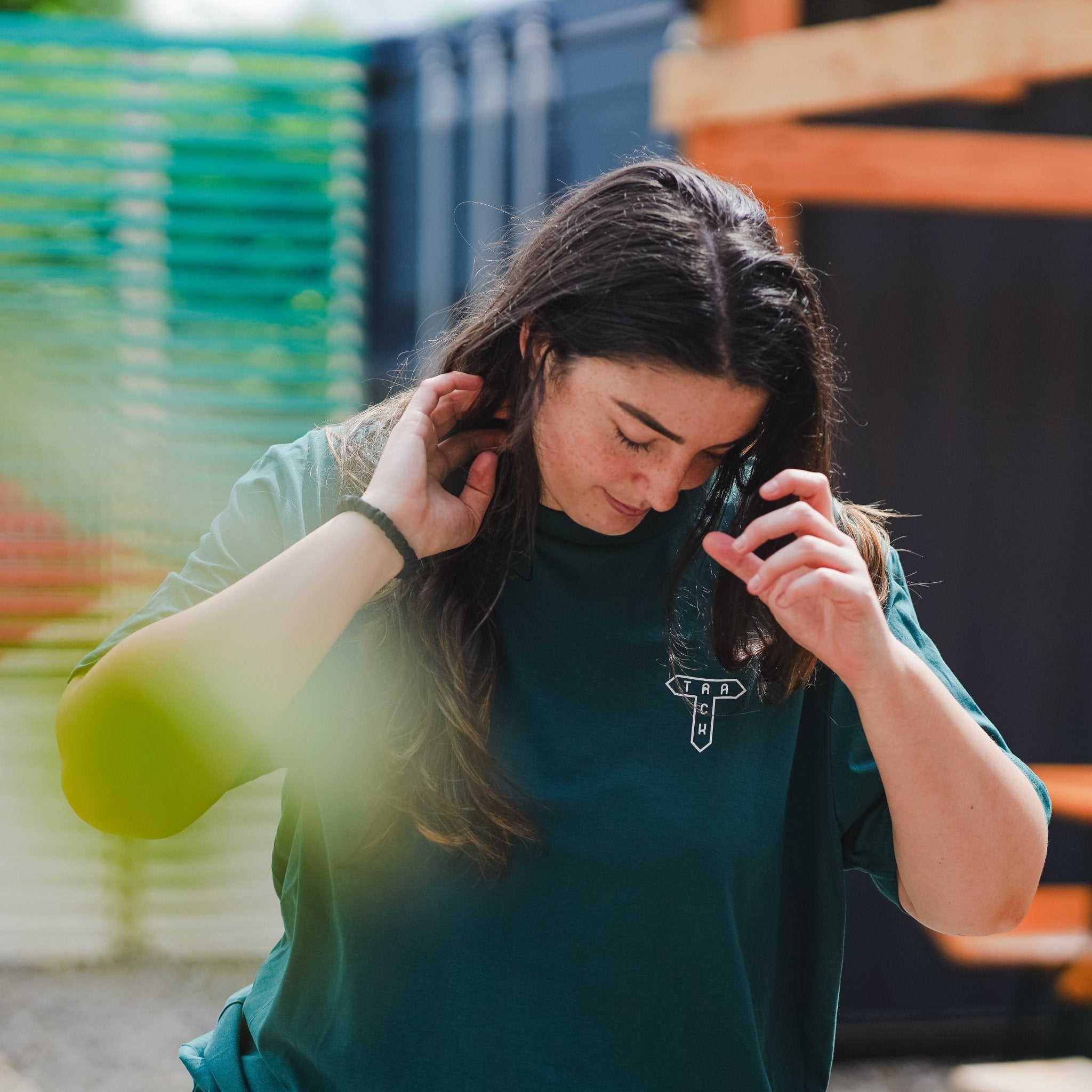 Track Logo & Shield Tee - Stargazer & Off - White - Track Brewing Company Limited