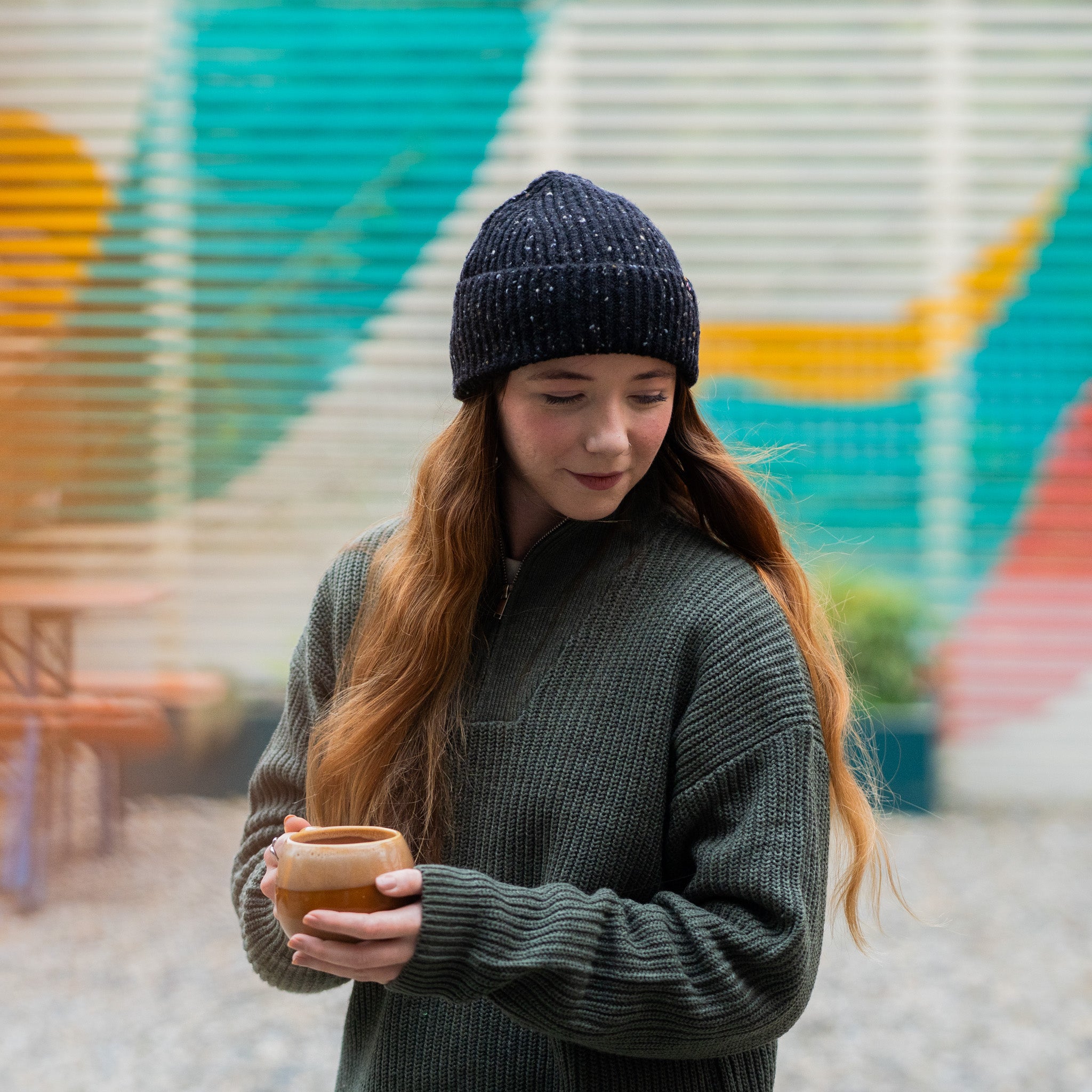 Donegal Beanie - Black Flecked