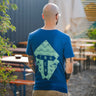 Track Logo & Shield Tee - Majorelle Blue & Green - Track Brewing Company Limited